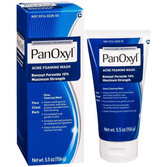 PanOxyl, Foaming Acne Cleanser, Benzoyl Peroxide 10%, Maximum Strength, 156g